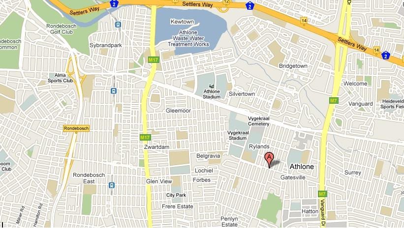 zemljevid athlone Cape Town