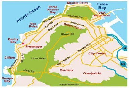 zemljevid bantry bay Cape Town