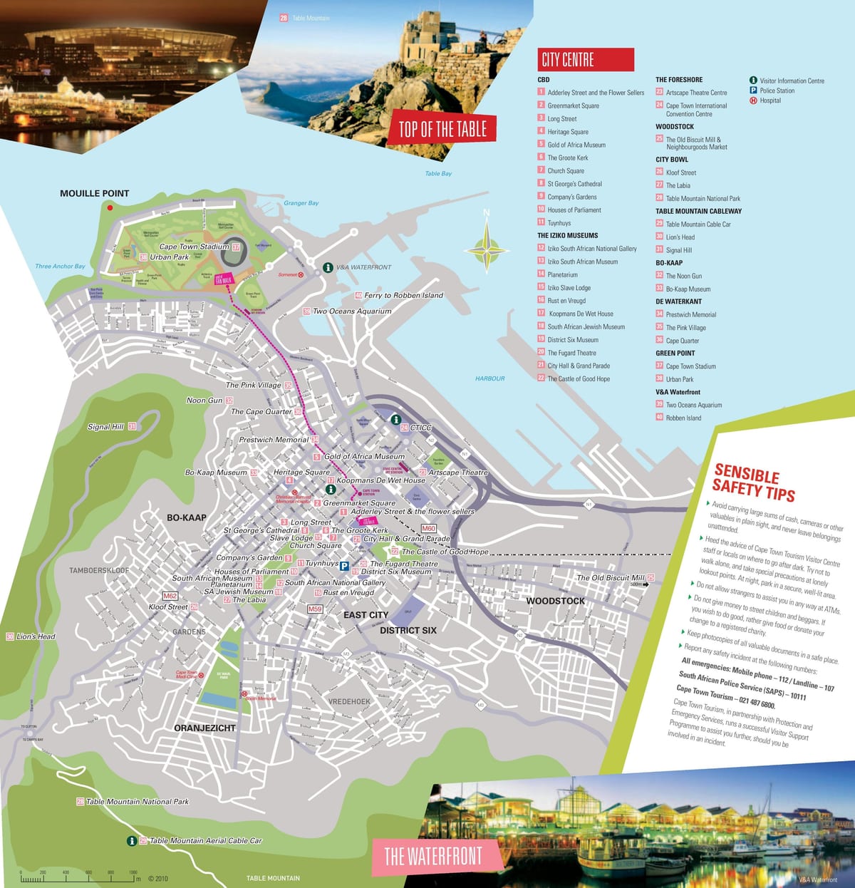 mestni turistični Cape Town map
