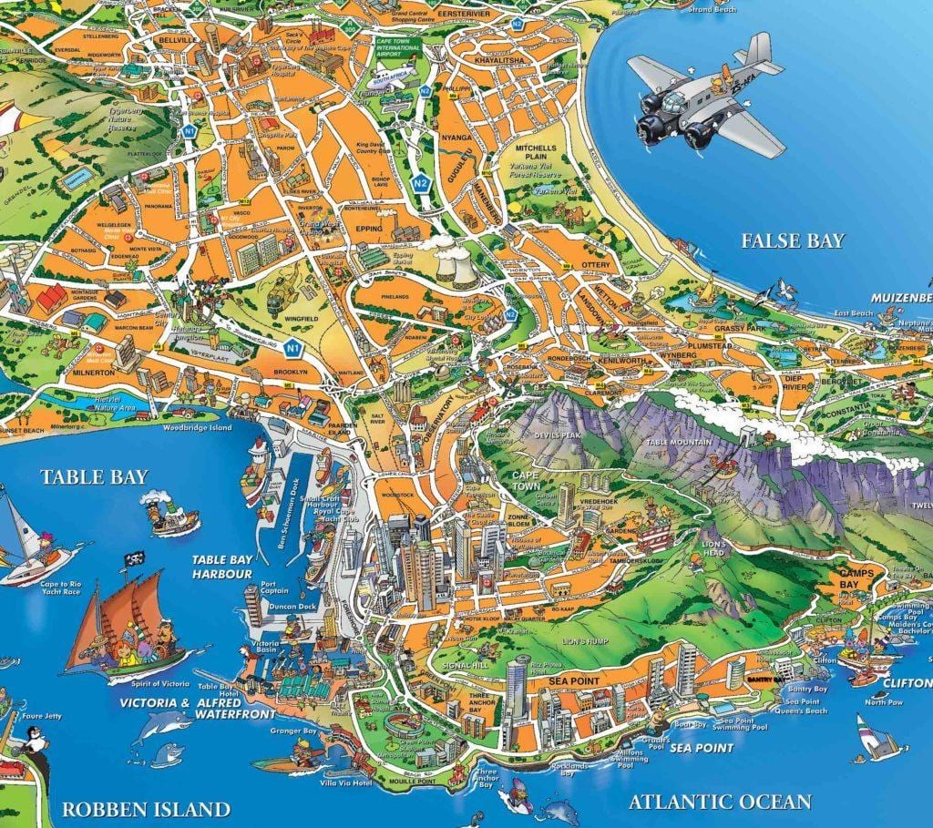 turistična karta Cape Town