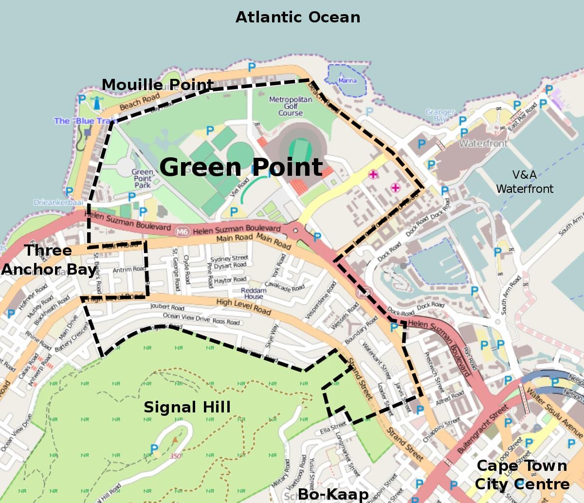 green point Cape Town map