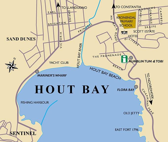 zemljevid hout bay zemljevid Cape Town