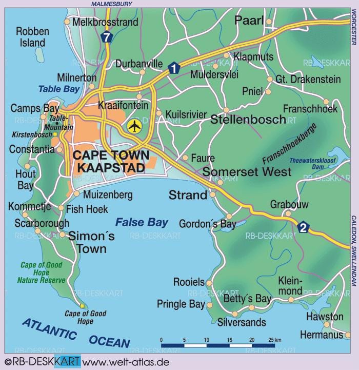 zemljevid Cape Town
