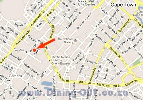 zemljevid kloof ulica Cape Town