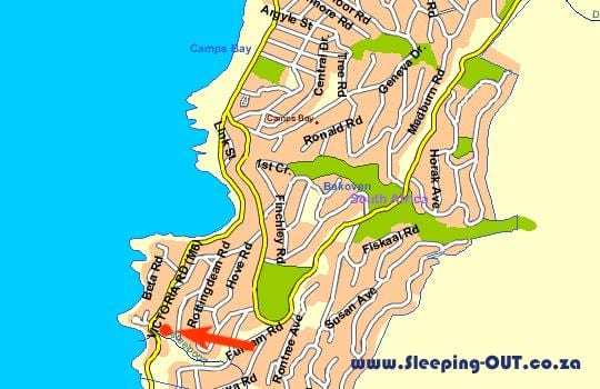 zemljevid pogledom na Cape townu