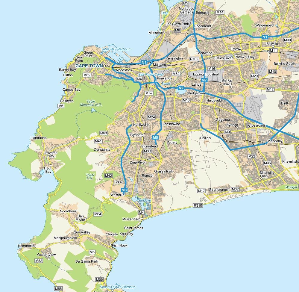 zemljevid plumstead Cape Town