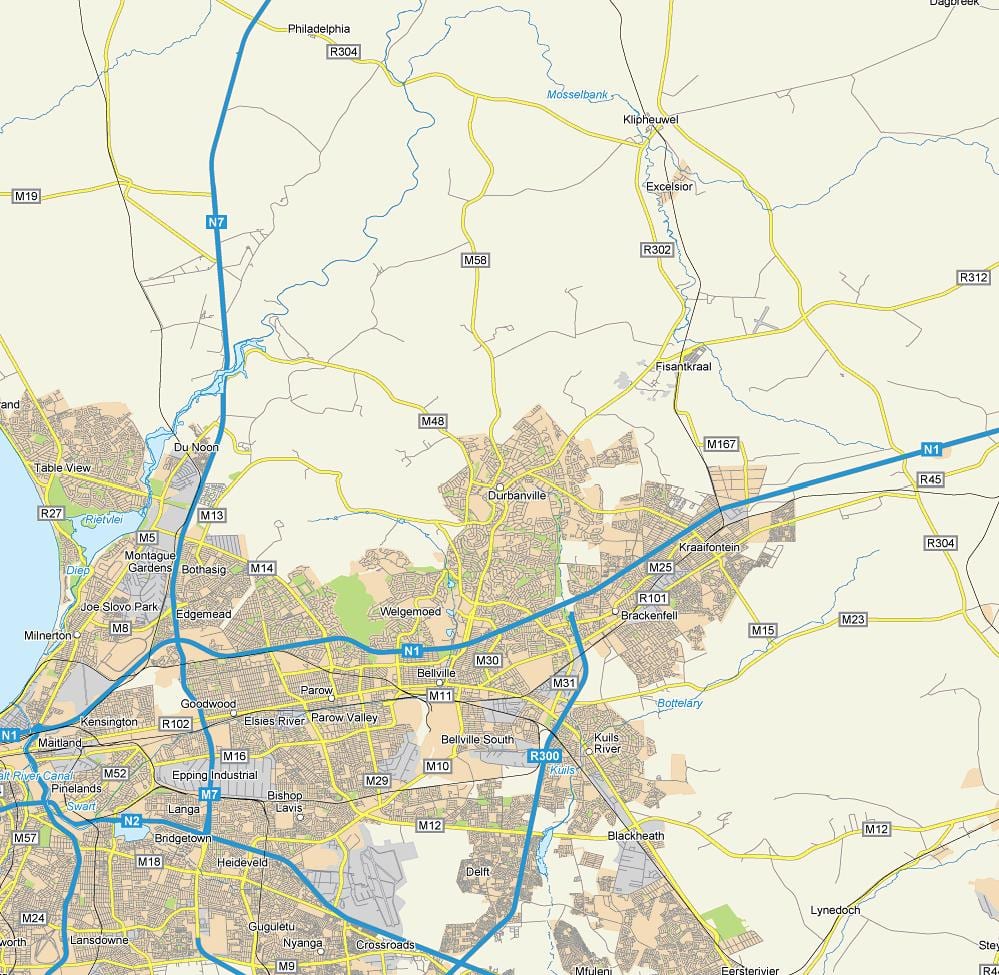 zemljevid uitzicht durbanville