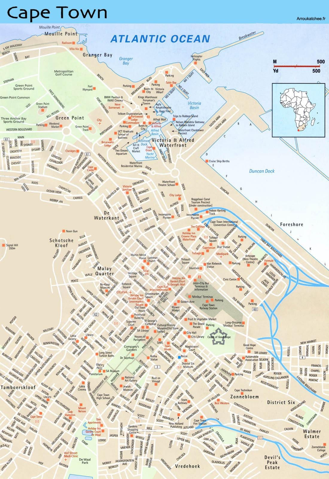 zemljevid ulici zemljevid Cape Town in okolici
