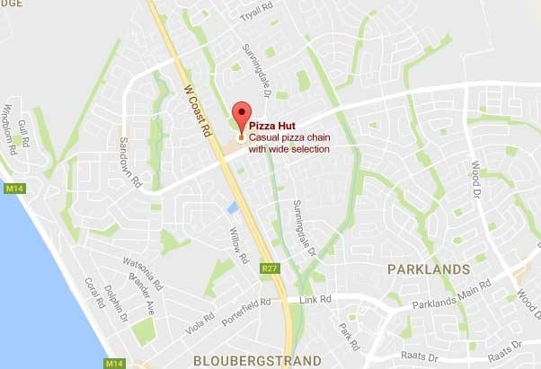 zemljevid sunningdale Cape Town