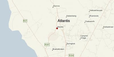 Zemljevid atlantis Cape Town 