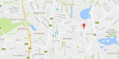 Zemljevid bergvliet Cape Town