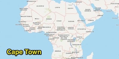 Cape Town city zemljevid Južna Afrika