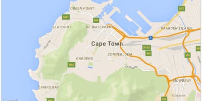 Zemljevid de waterkant Cape Town