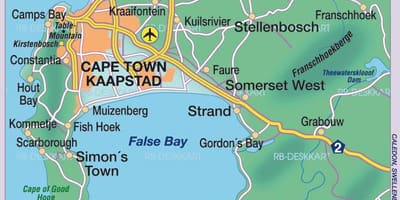 Zemljevid Cape Town