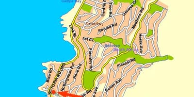 Zemljevid pogledom na Cape townu