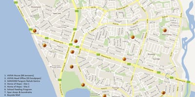 Zemljevid prikaz tabele Cape Town