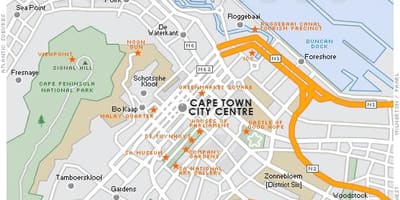 Zemljevid stoletja mesto Cape Town
