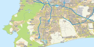 Zemljevid ulica zemljevid plumstead Cape Town