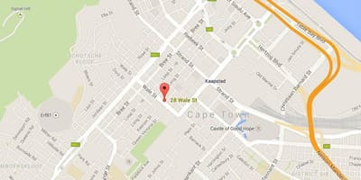 Zemljevid wale ulica Cape Town