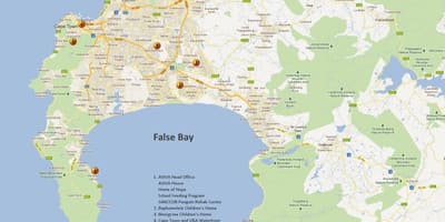 Zemljevid Cape Town & okolici