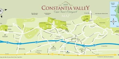 Zemljevid constantia Cape Town