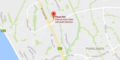 Zemljevid sunningdale Cape Town